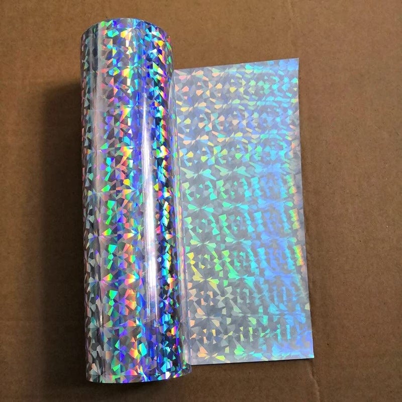 SUNBIRD Holographic Crystal Self Adhesive Lamination Sticker Paper Wrap Sticker for Laptop Bike Car Table Mobile Phones car wrap Vinyl (12 X 48 Inch, Holographic Vinyl) - Image 1
