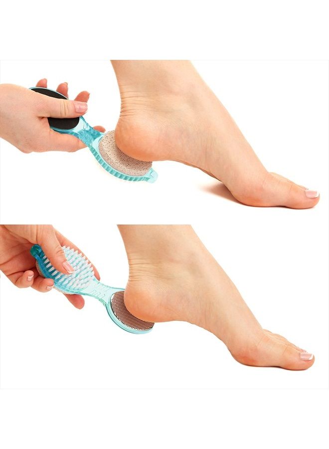 TRIM Simply Foot 4-in-1 Foot Paddle – Include Metal Foot Rasp, Pumice Stone, Foot Brush, and Abrasive Surface – Easy to Use Foot Care Tools for DIY Pedicures – Ideal for Men and Women – Teal - Image 4