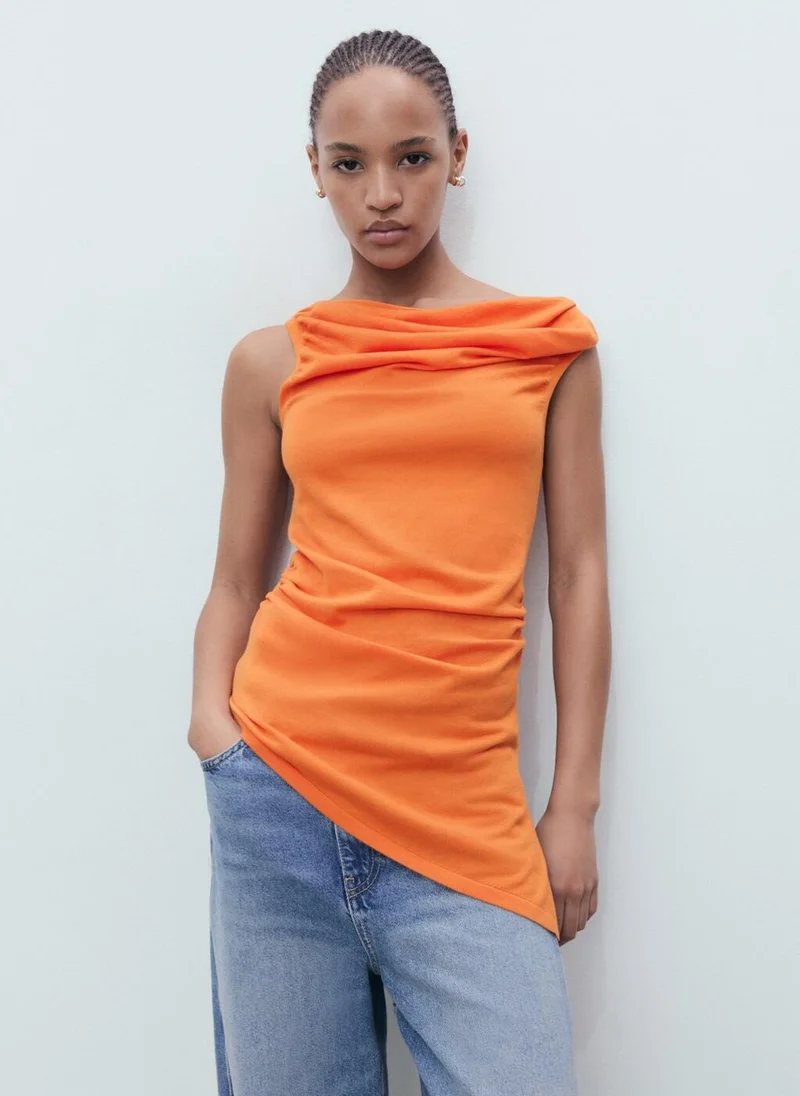 مانجو Casual Draped Knitted Top