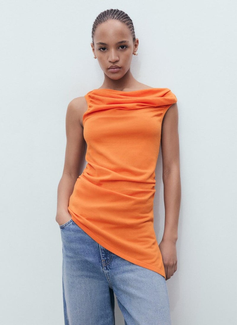 MANGO Casual Draped Knitted Top  - Image 1