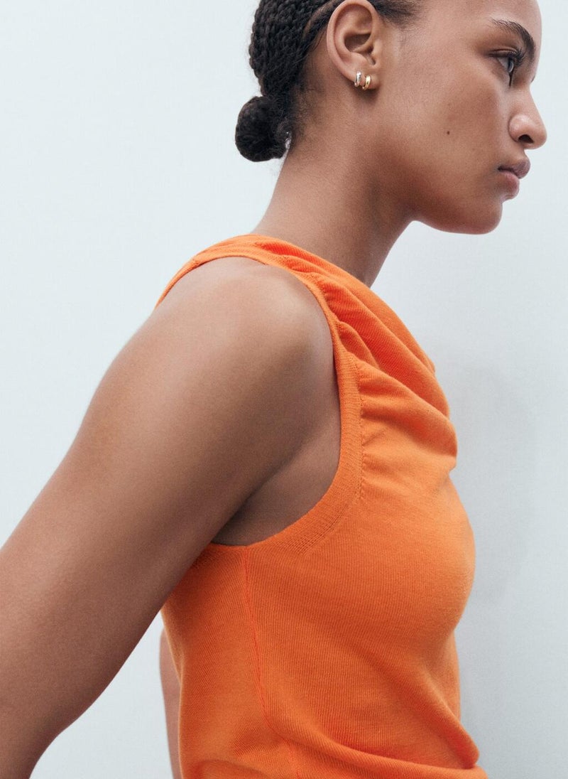 MANGO Casual Draped Knitted Top  - Image 3
