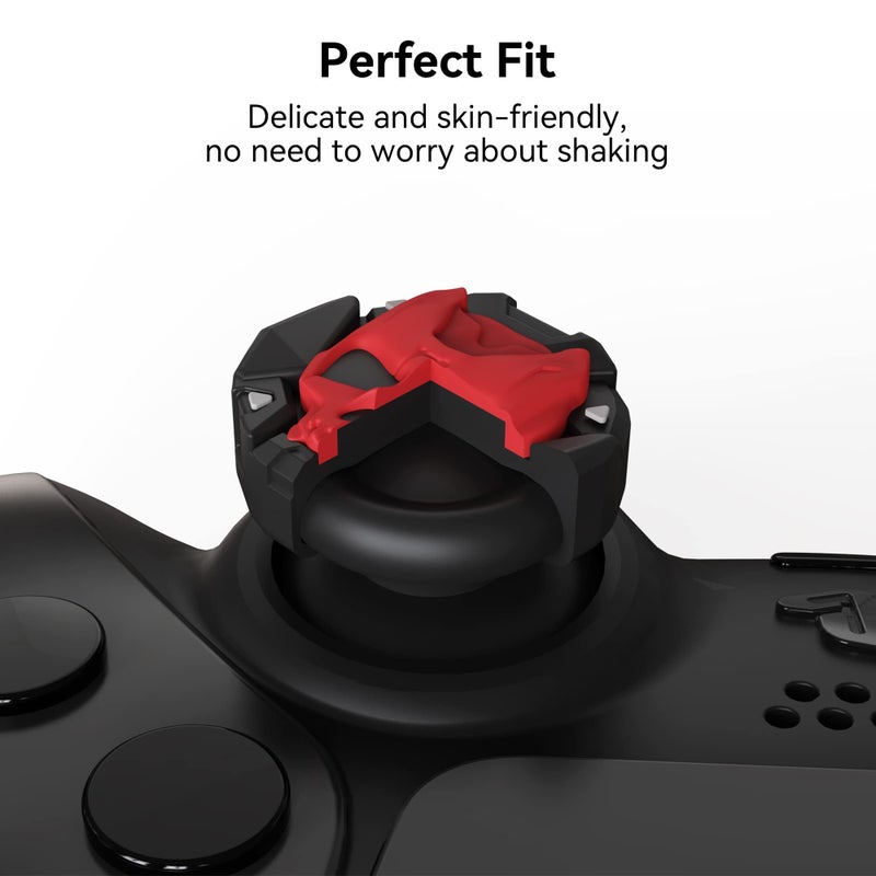 GeekShare Skull Thumb Grip Caps for PS5 Controller, Thumbsticks Cover Set Compatible with Switch Pro Controller and PS4 PS5 Controller, 2 Pairs / 4 Pcs (Black & Red) - Image 5
