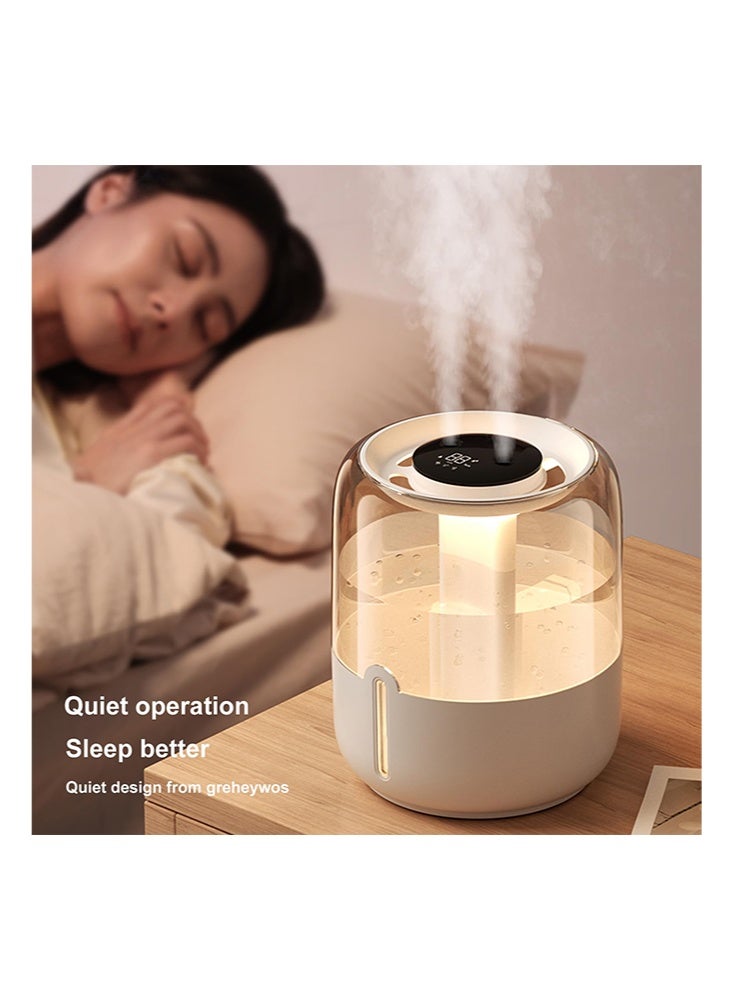 Humidifier for Home, 5.9L Large Capacity Cool Mist Ultrasonic Humidifier with LCD Display, Quiet Operation for Living Room, Baby Room, Plants - White - Image 4