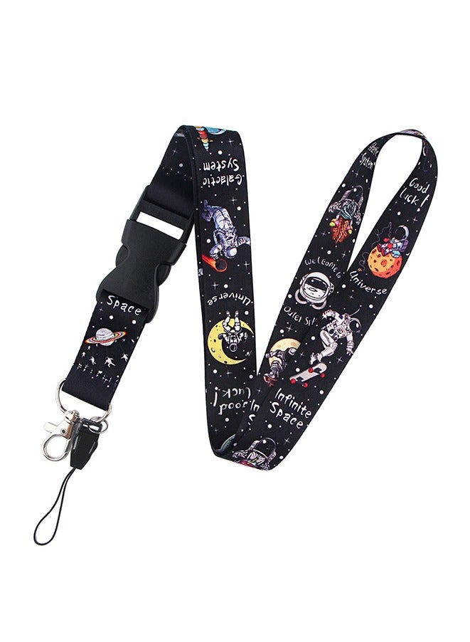 Space Astronaut Adjustable Neck Strap Lanyard Keychain- Versatile DIY Polyester Hanging Rope,ID Credit Card Pass Lanyard for Gym,Company, school,Keys & Accessories - Image 1