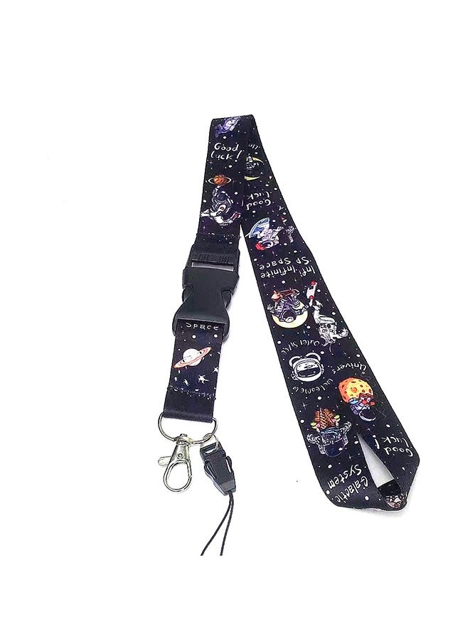 Space Astronaut Adjustable Neck Strap Lanyard Keychain- Versatile DIY Polyester Hanging Rope,ID Credit Card Pass Lanyard for Gym,Company, school,Keys & Accessories - Image 2