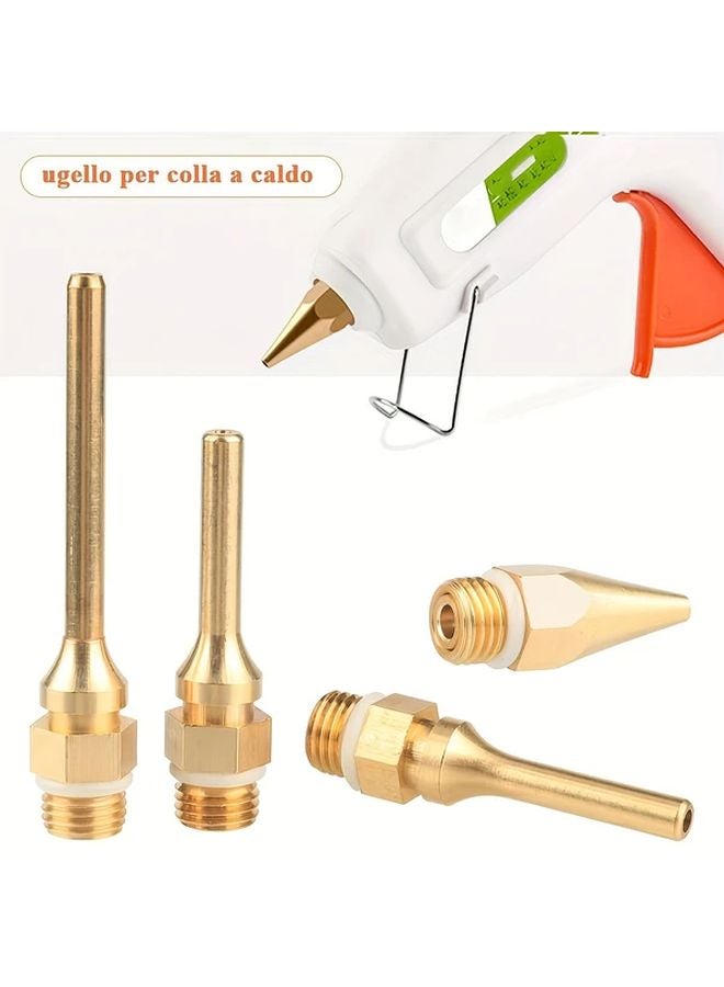 4pcs Copper Hot Glue Gun Nozzle Interchangeable Nozzles 10 8mm Thread Replacement Tool - Image 2