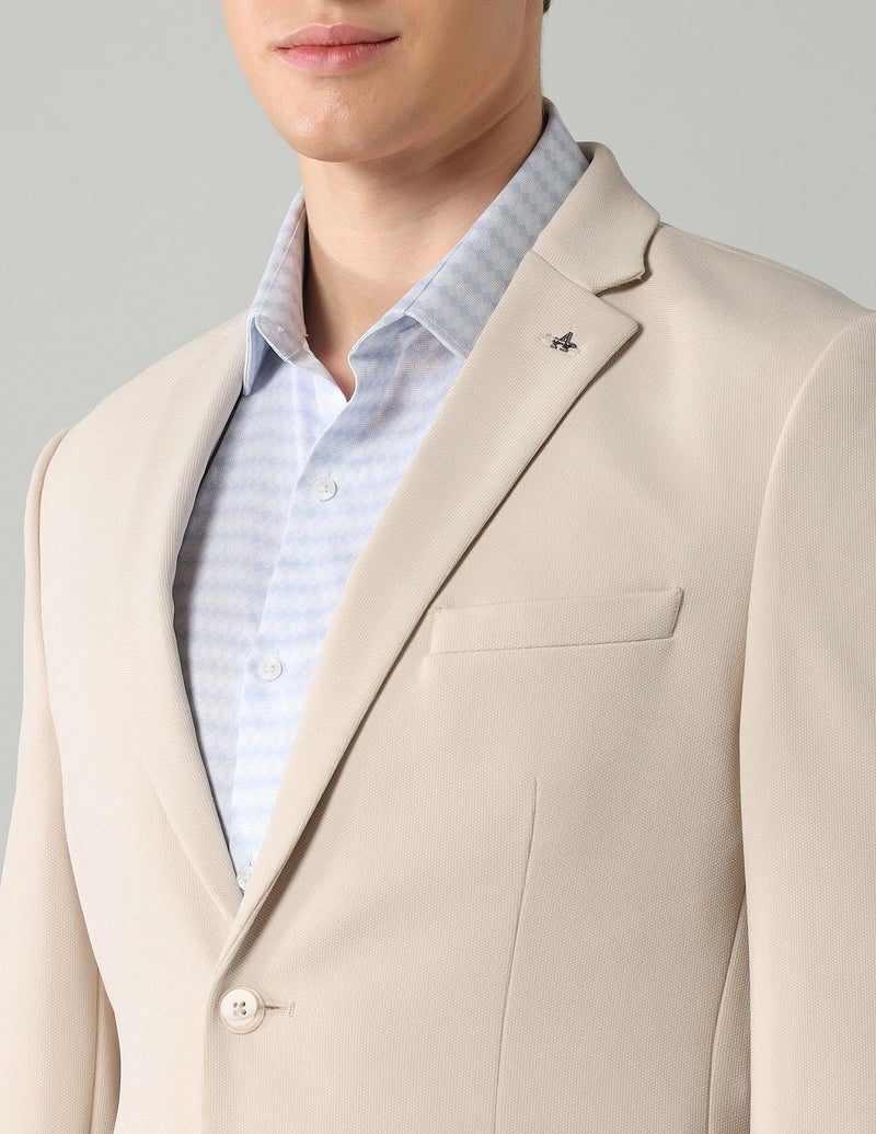 Arrow Men's Blazers with Notch Lapel Collar & Double-Vented Hem, Single Breasted Regular Fit Blazers for Men - 44, Beige - Image 5