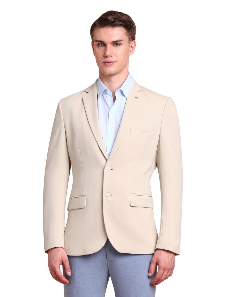 Arrow Men's Blazers with Notch Lapel Collar & Double-Vented Hem, Single Breasted Regular Fit Blazers for Men - 44, Beige - Image 1
