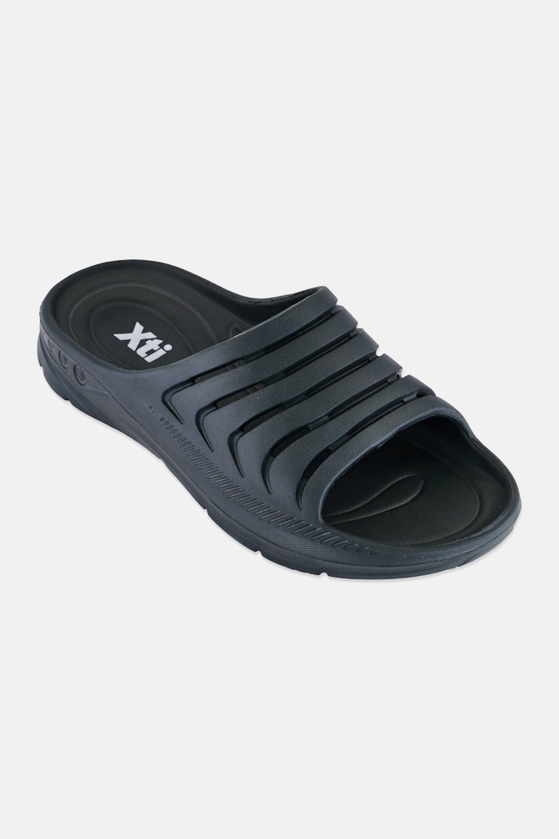 Xti Men Brand Logo Slip On Slides, Olive - Image 1