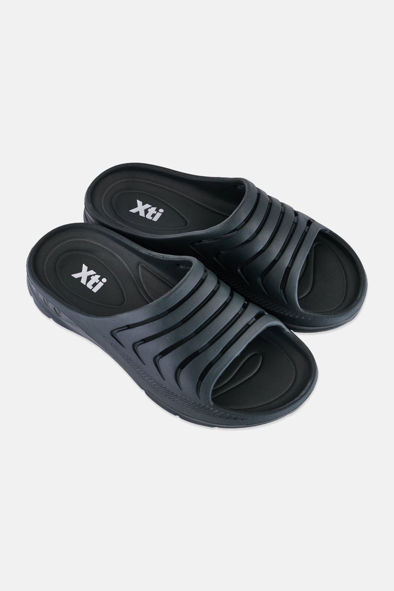 Xti Men Brand Logo Slip On Slides, Olive - Image 4