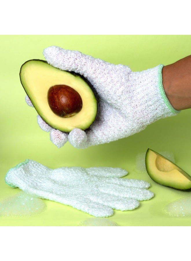 Ecotools Gentle Bath + Shower Gloves, Exfoliating Gloves Remove Dead Skin & Cleanse The Whole Body, Bath Gloves Infused with Avocado Oil to Scrub & Hydrate, Cruelty Free, 1 Pair (2 Gloves)  - Image 5