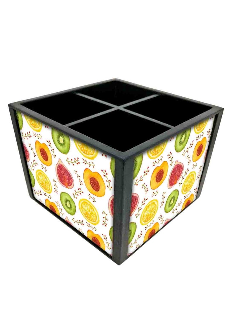 Nutcase Nutcase Designer Cutlery Stand Holder Silverware CaddySpoons Forks Knives Organizer for Dining Table kitchen W575 x H 425 x L55SPOONS NOT INCLUDED Kiwis  - Image 3