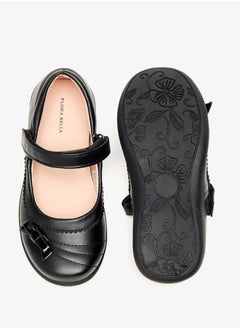 Flora Bella By Shoexpress Girls Textured Mary Jane Shoes with Hook and Loop Closure  - Image 4
