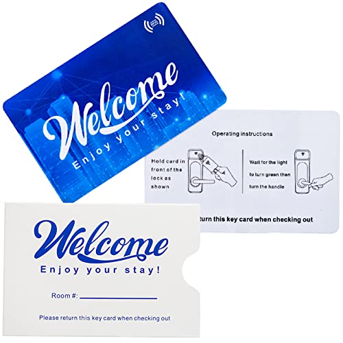 Gialer Hotel Motel RFID Contactless Key Card with Envelopes Sleeve Welcome Enjoy Your Stay Compatible with SAFLOK, KABA, ONITY, Miwa, ILCO and SECURELOX(10 Pack Cards+10 Sleeves) - Image 1