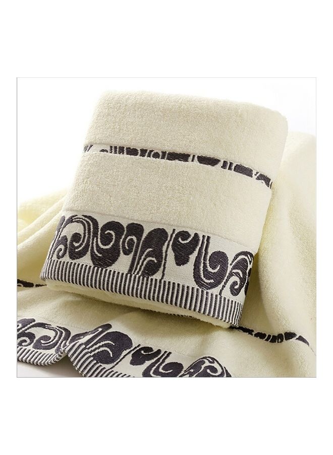 NIBEMINENT Large Pure Cotton Bath Towel Beige 20X20X10cm