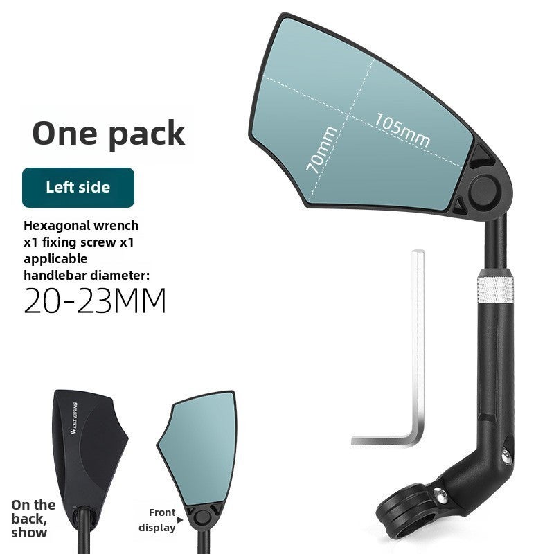 Bike Rearview Mirror: Left Adjustable Design - Shock-Resistant Reflective Bike Mirror for Mountain Biking Unisex Riders - Image 1