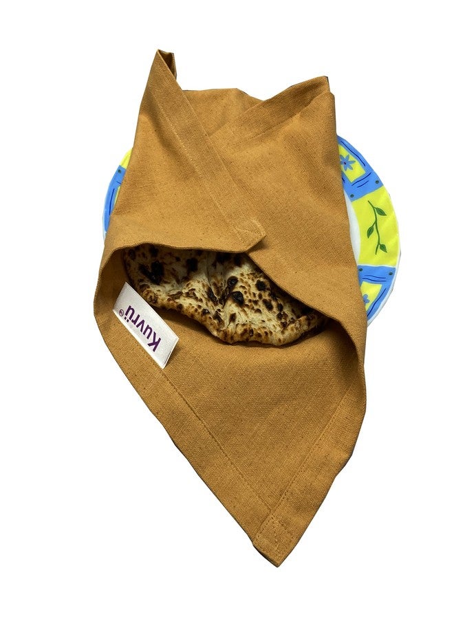 Kuvrü Kuvrū 100% Cotton Roti Cover (Pack of 3) – High-Absorbent Washable Chapati Rumal for Casserole & Hotbox, Keeps Roti Fresh and Soft (Mustard(Yellow), 3) - Image 1