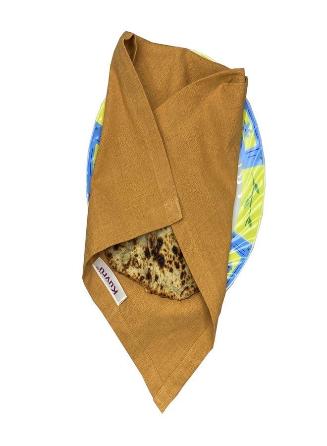Kuvrü Kuvrū 100% Cotton Roti Cover (Pack of 3) – High-Absorbent Washable Chapati Rumal for Casserole & Hotbox, Keeps Roti Fresh and Soft (Mustard(Yellow), 3) - Image 2