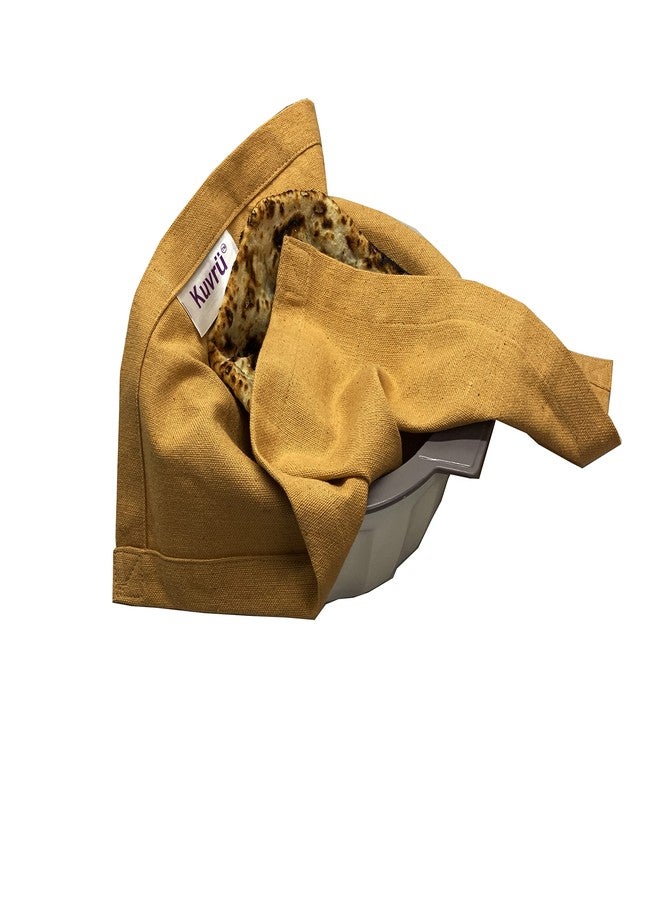 Kuvrü Kuvrū 100% Cotton Roti Cover (Pack of 3) – High-Absorbent Washable Chapati Rumal for Casserole & Hotbox, Keeps Roti Fresh and Soft (Mustard(Yellow), 3) - Image 3