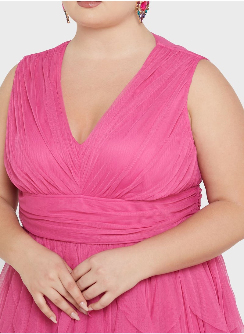Anaya with Love Curve V-Neck Ruffle Detail Dress  - Image 3