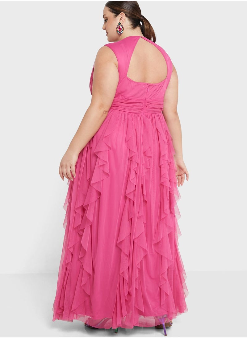 Anaya with Love Curve V-Neck Ruffle Detail Dress  - Image 2