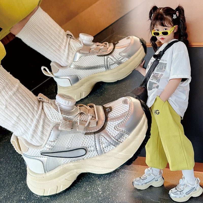 Boys' Shoes Spring Fried Street Running Sneaker Children'S Mesh Soft Bottom Torre Shoes Lightweight And Breathable - Image 3