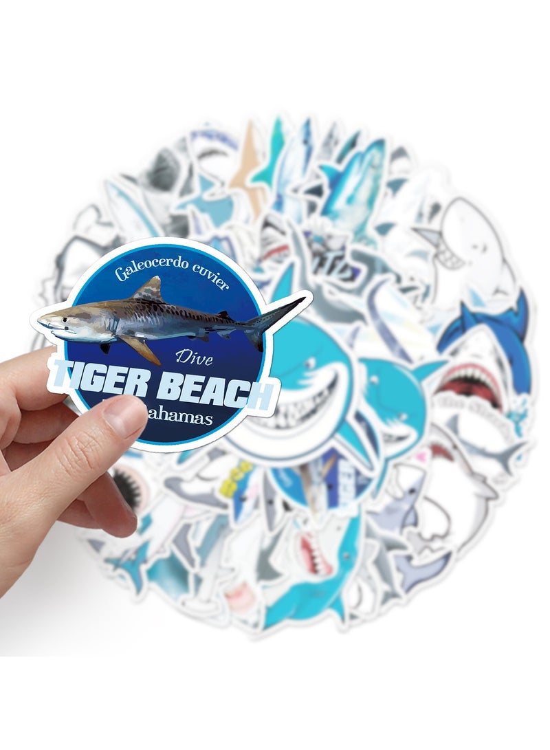 50 Personalized DIY Decorative Stickers of Shark Animal Creative Hotel Creative Stickers of Suitcase Refrigerator Notebook - Image 4