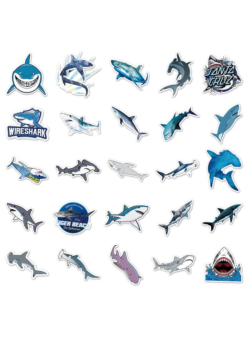 50 Personalized DIY Decorative Stickers of Shark Animal Creative Hotel Creative Stickers of Suitcase Refrigerator Notebook - Image 3