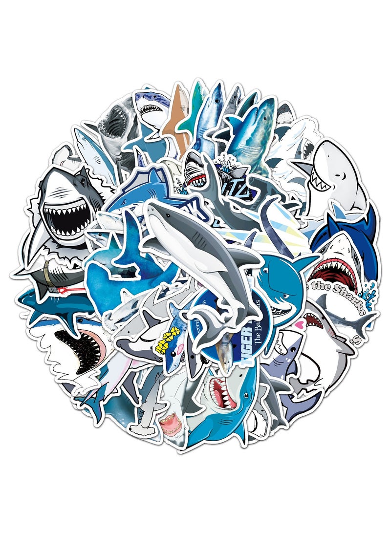 50 Personalized DIY Decorative Stickers of Shark Animal Creative Hotel Creative Stickers of Suitcase Refrigerator Notebook - Image 1