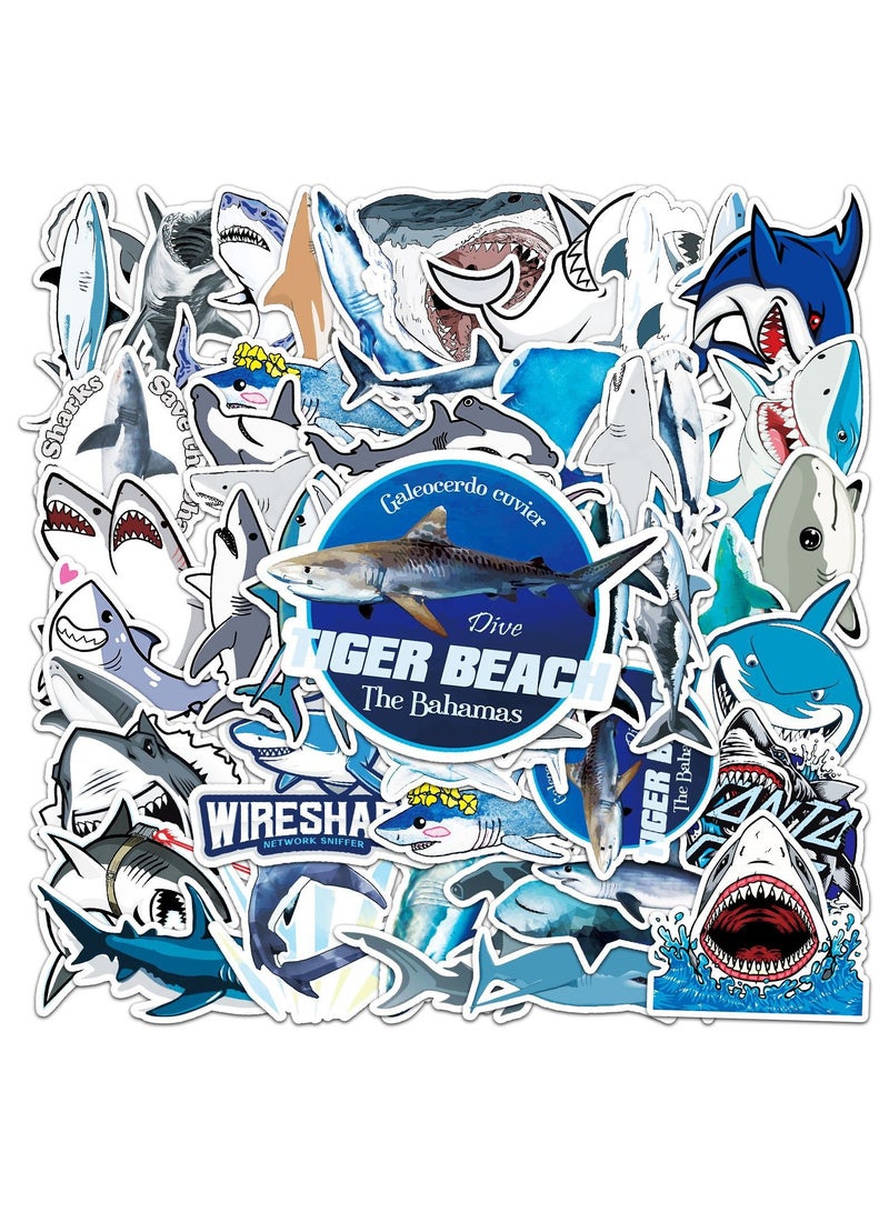 50 Personalized DIY Decorative Stickers of Shark Animal Creative Hotel Creative Stickers of Suitcase Refrigerator Notebook - Image 5