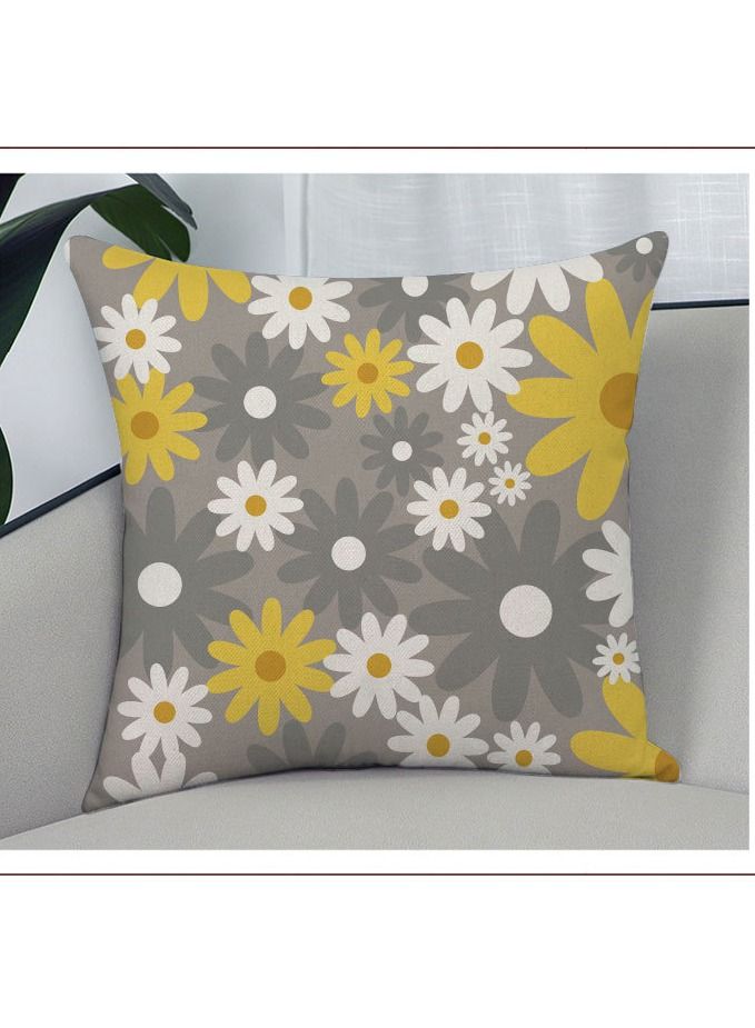 NIBEMINENT Throw Pillowcase, 4-Piece Home Decoration Small Daisy Pattern Decorative indoor Pillow Case for Couch Sofa Chair - Image 3