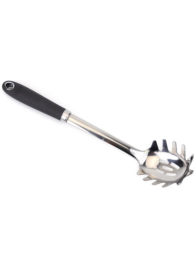 Home Pro Home Pro Stainless Steel Pasta Server With Handle Silver/Black 31.3 cm - Image 3