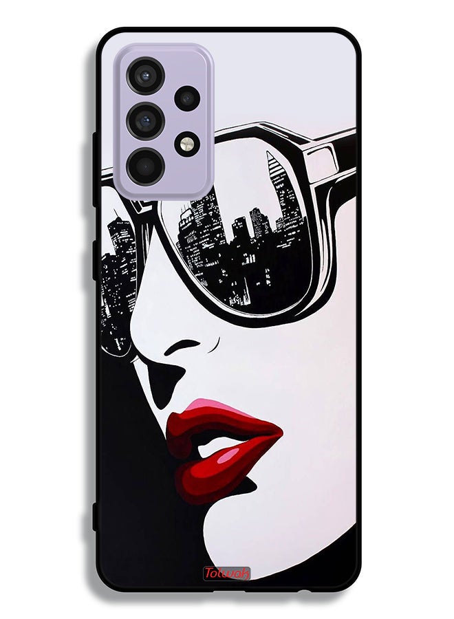 Tolwak Samsung Galaxy A52 4G Protective Case Cover Girl Face Abstract Art - Image 1
