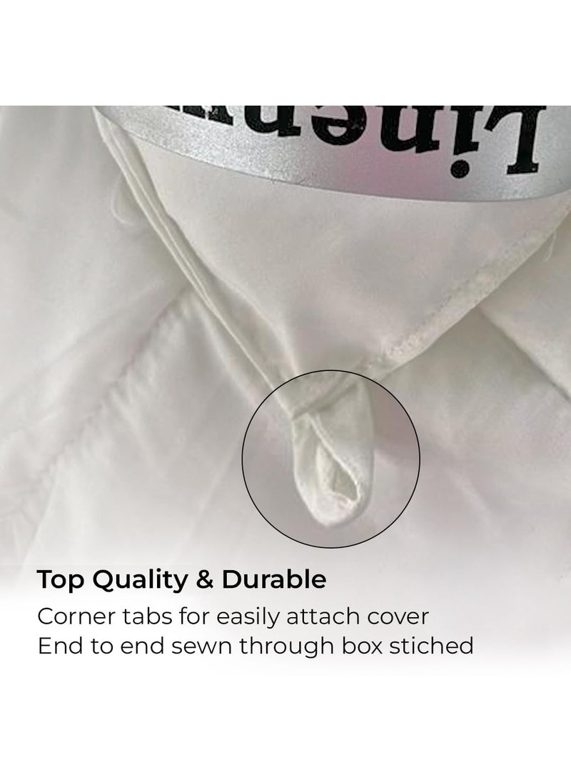 LINENWALAS - LINENWALAS Premium Comforter with Microfiber Filling, Best Warm Quilt for Winters, Special All Season Duvet, AC Comforter and AC Blanket(White, Double Bed- 90x100 inch) - Image 1