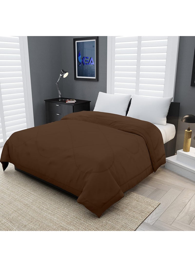 KEA KEA Microfibre Reversible Double Bed King Size Comforter/Duvet for All Weather (Brown, 250GSM)|Comforter Double  - Image 1