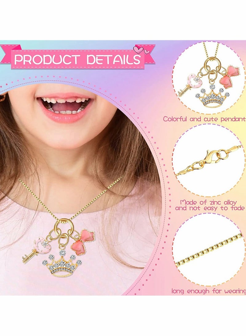 Unicorn Mermaid Necklace Set for Girls Perfect Party Favors Rainbow Heart Accessories for DIY Crafts - Image 2