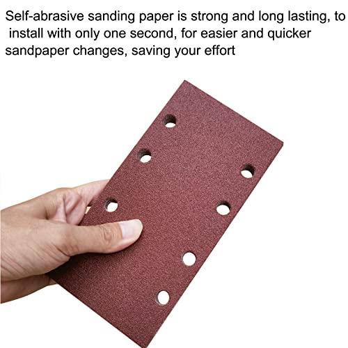 Tonmp 60 PCS Hook & Loop Sandpaper Sheets for 1/3 Sheet Sander – 60/80/100/120/150/240 Grit – Aluminum Oxide Sanding Paper for Wood, Metal, Paint & DIY Projects - Image 4