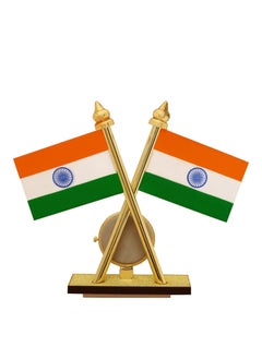 ShopClub ShopClub Universal Car Dashboard Indian Flag with Quartz Clock for Home Office Table Study Room Pack of 1  - Image 4