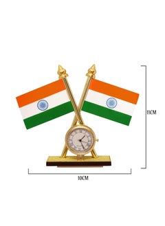 ShopClub ShopClub Universal Car Dashboard Indian Flag with Quartz Clock for Home Office Table Study Room Pack of 1  - Image 2