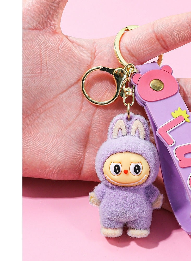 Aramu Aramu labubu Key chains, cartoon bucktoothed dolls, schoolbags, pendants, car key chains, small gifts - Image 1