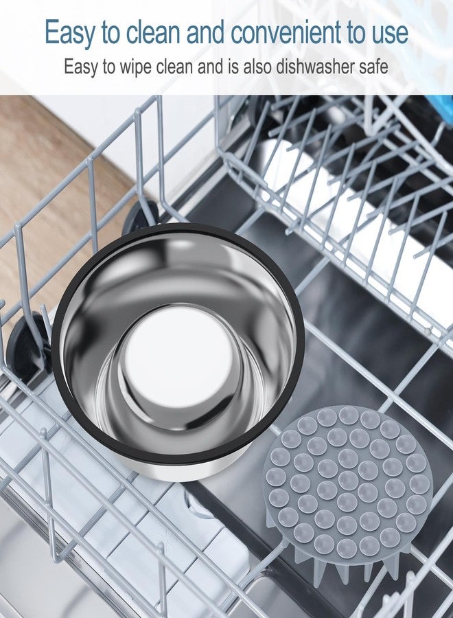 Ankilo 2-in-1 Metal Dog Bowl with Slow Feeder Insert, Food Grade 304 Slow Feeder Dog Bowls, Non-Slip Bottom, Pet Slower Food Feeding Bowls for Increases Feeding Time, Reduces Digestive Problems (M) - Image 4