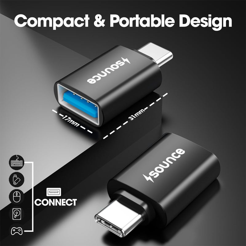 Sounce USB Type C Female to USB 2.0 Male OTG Adapter Portable High-Speed Data Transfer, Compatible and Works with Laptops, Tablets, Smartphone, Chargers and More Devices with Standard USB A Interface - Image 3