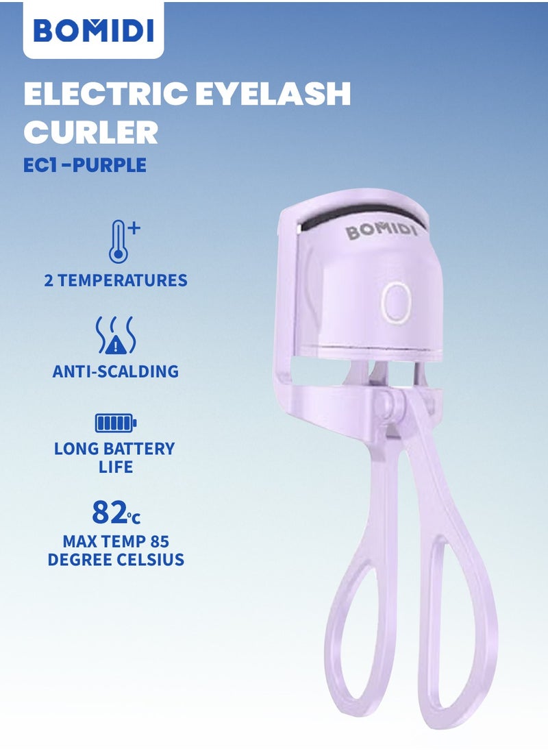 BOMIDI Dynamic Electric Eyelash Curler With 2 Speed Temperature Control Rechargeable Type-C Long Battery Life EC1 - Purple  - Image 1
