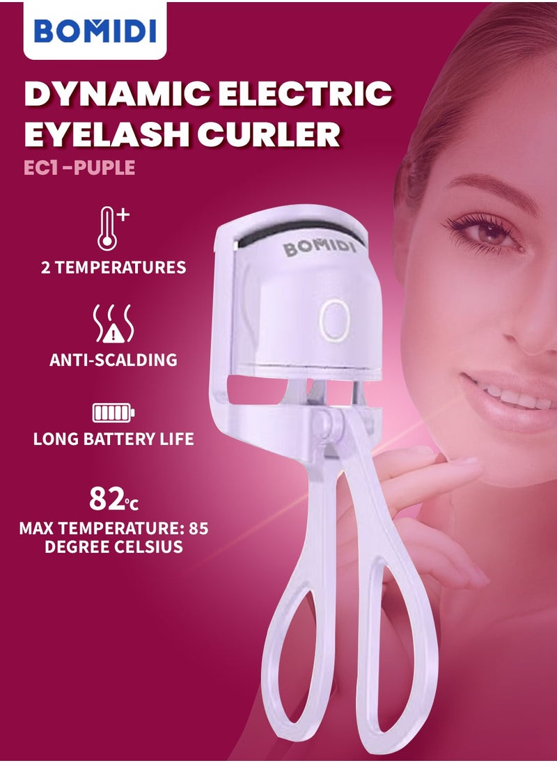 BOMIDI Dynamic Electric Eyelash Curler With 2 Speed Temperature Control Rechargeable Type-C Long Battery Life EC1 - Purple  - Image 2