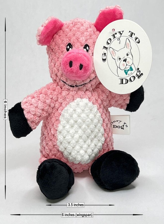 Glory To Dog Squeaky Plush Dog Toy for Small Dogs and Puppies – “Barnyard Pig” Cute Pink Pig Toy for Carry Cuddle Shake and Gentle Play - Image 5