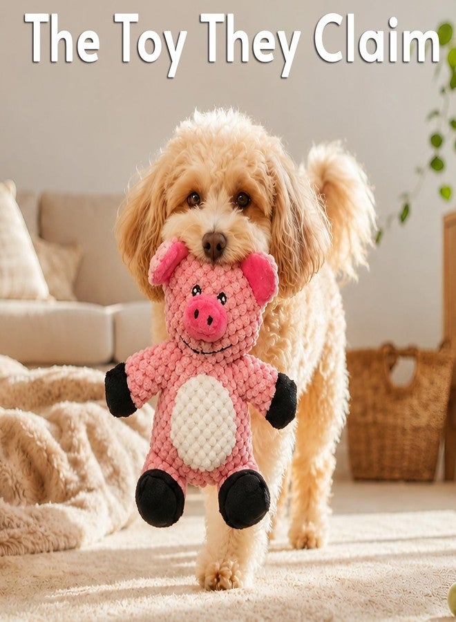 Glory To Dog Squeaky Plush Dog Toy for Small Dogs and Puppies – “Barnyard Pig” Cute Pink Pig Toy for Carry Cuddle Shake and Gentle Play - Image 2
