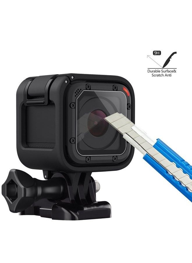 AKWOX - [6 Pack] Tempered Glass Screen Protector for Gopro Hero 4 Session Hero 5 Session (4-Pack) & Lens Cap Cover (2-Pack) by Akwox - Image 1