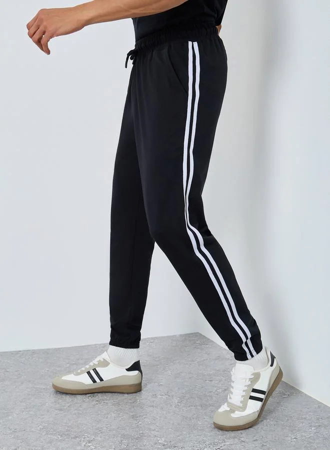 Men Black Striped Joggers
