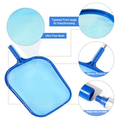 Tavaleu Pool Skimmer - Pool Skimmer Net with 5 Section Adjustable Telescopic Aluminum Pole, 25''- 64'', Pool Net Skimmer Rake with Ultra Fine Mesh , Pool Leaf Skimmer for Swimming Pools, Spas, Hot Tubs - Image 4