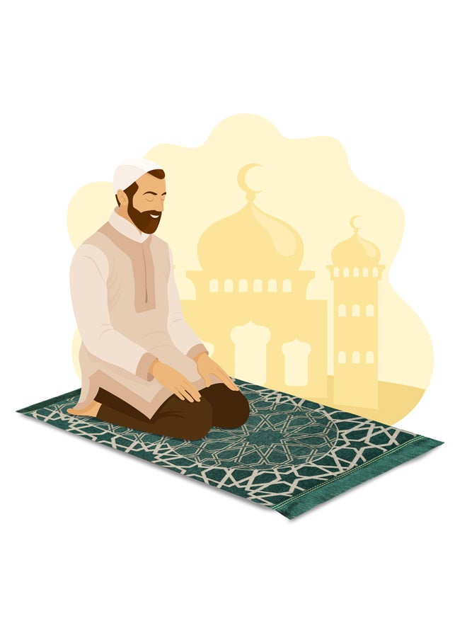 AL SANIDI Memori Foam Prayer Rug Comfortable Foam Prayer Rug Green Size120*70*3 Cm  - Image 2
